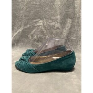 Seychelles‎ Womens Shoes 6.5 Teal Blue Suede Slip On Open Toe Coastal Passport